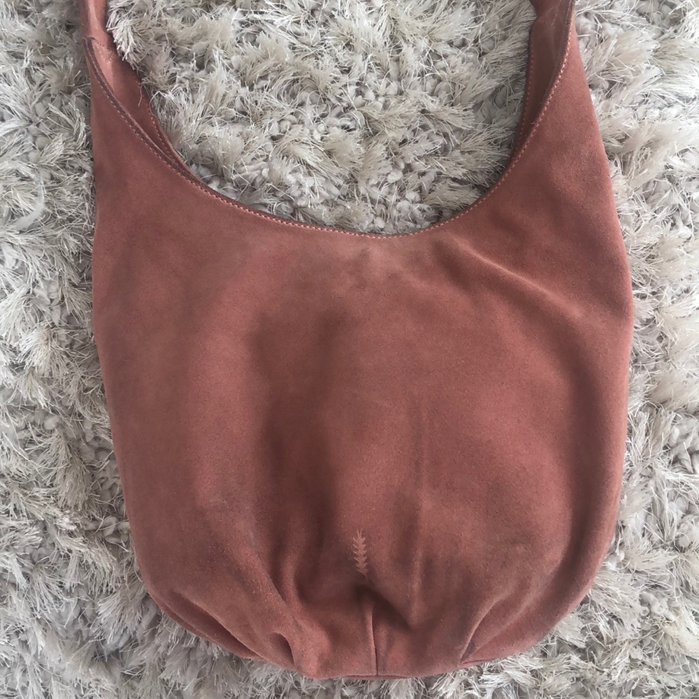 Thacker NY la Paz blush suede hobo bag